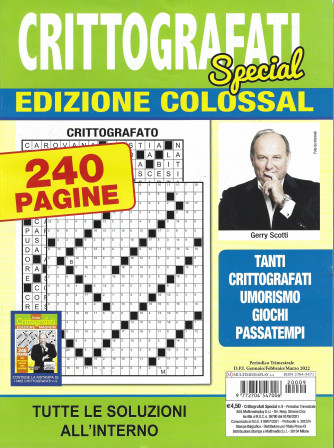 Crittografati Special edizione colossal - n. 9 - trimestrale - gennaio - febbraio - marzo 2022  - 240 pagine