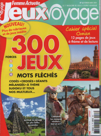 Femme Actuelle - Jeux Voyage - n. 63 - fevrier - mars 2024 - in lingua francese