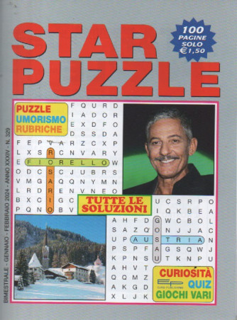 Star puzzle - n. 329 - bimestrale - gennaio - febbraio 2024 - 100 pagine