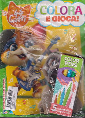 Sticker Games - 44 Gatti - Colora e gioca! - n. 16 - +  5 pennarelli lavabili in colori assortiti -  5/6/2021 - bimestrale
