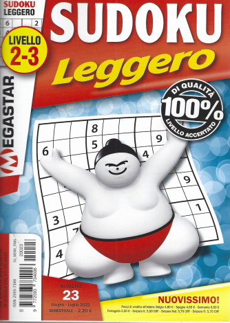 Sudoku Leggero - livello 2-3 - n. 22 -giugno - luglio  2022- bimestrale