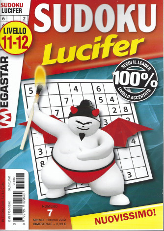Sudoku Lucifer - n. 7 - livello 11-12 - gennaio - febbraio 2022 - bimestrale