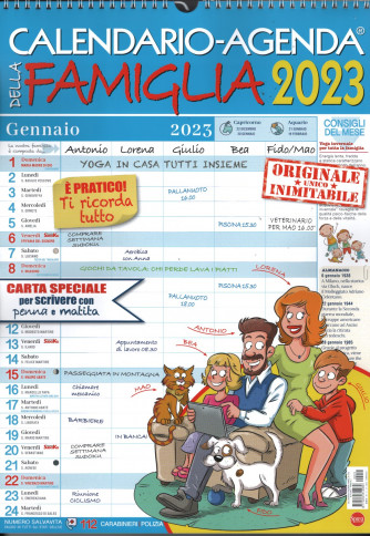Calendario Agenda della Famiglia 2023 cm. 30x043 con spirale