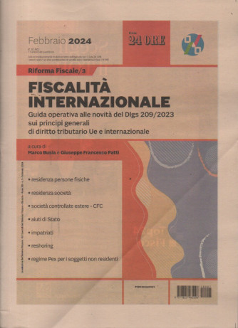 Fiscalità internazionale- n. 1 -Riforma fiscale /3 -  mensile -febbraio 2024