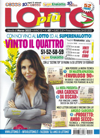 Lotto Piu' - n.401- mensile -  marzo 2022 -