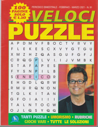 Veloci Puzzle - n. 91 - bimestrale - febbraio - marzo 2021- 100 pagine