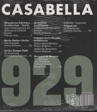 Casabella - mensile  n. 929- Gennaio 2022 - italian - english