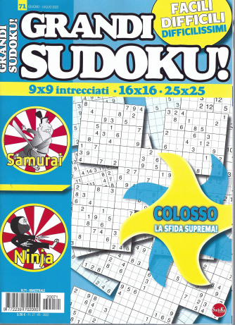 Grandi sudoku - n. 71 -giugno - luglio 2022 - bimestrale
