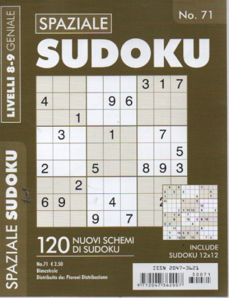 Spaziale Sudoku - n.71 - livelli 8-9 geniale - bimestrale