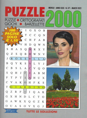 Puzzle 2000 - n. 371 - mensile  -marzo  2022 - 100 pagine
