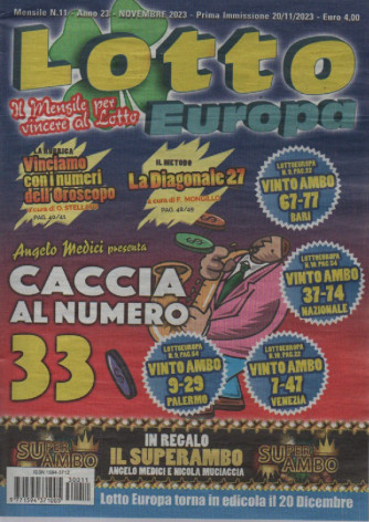 Lotto Europa - n. 11 - novembre  2023 - mensile