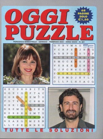 Oggi puzzle - n. 281 - bimestrale - gennaio - febbraio 2023 - 68 pagine