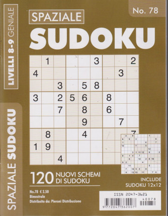 Spaziale Sudoku - n.78 - livelli 8-9 geniale - bimestrale