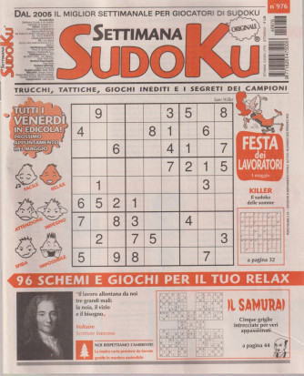 Settimana Sudoku - n.976-26 aprile    2024 - settimanale