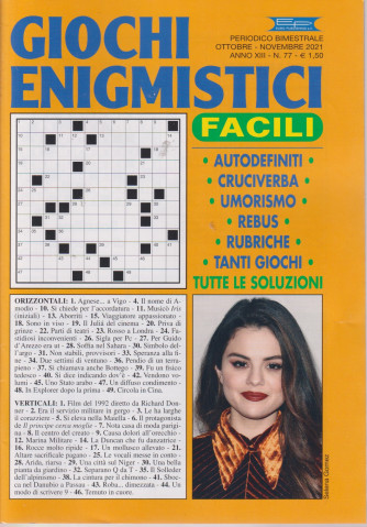 Giochi Enigmistici Facili - n. 77 - bimestrale -ottobre - novembre  2021