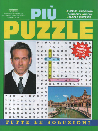 Più puzzle n. 268 - periodico bimestrale -settembre - novembre  2023 - 100 pagine
