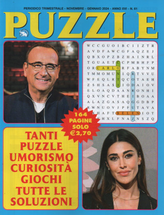 Puzzle - n. 61 - trimestrale -novembre - gennaio 2024    - 164 pagine
