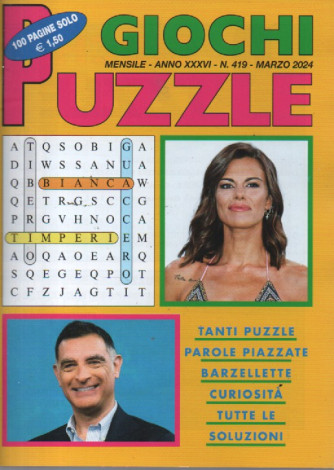 Giochi puzzle - n. 419 - mensile -marzo 2024 - 100 pagine