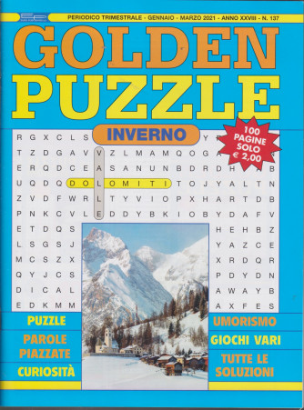 Golden Puzzle - n. 137 - trimestrale -gennaio - marzo 2021- 100 pagine