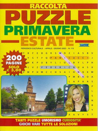 Raccolta puzzle primavera estate- n. 113  -aprile - giugno 2022 - 200 pagine