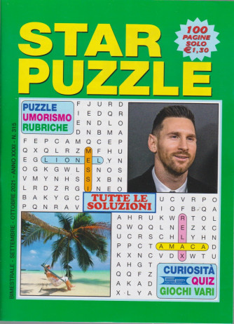 Star Puzzle - n. 315 - bimestrale - settembre - ottobre   2021 - 100 pagine