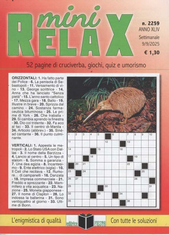 Mini Relax - Uscita n.2259 - 9 Settembre 2025 - Settimanale