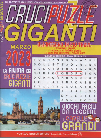 Crucipuzzle giganti - n. 19  - mensile - marzo  2023