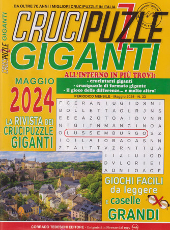 Crucipuzzle giganti - n. 33 -maggio     2024 - mensile