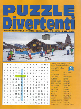 Puzzle Divertenti - n. 226- bimestrale - agosto -dicembre - gennaio  2022
