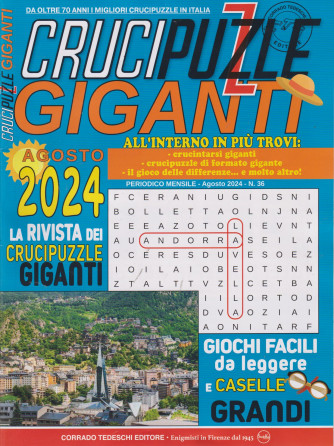 Crucipuzzle giganti - n. 36 -agosto       2024 - mensile