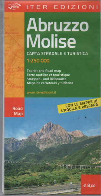 Mappa Abruzzo Molise -  carta stradale e turistica 1:250.000 - con le mappe di L'Aquila e Pescara