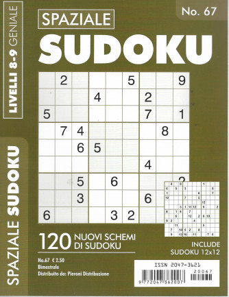 Spaziale Sudoku - n. 67 - livelli 8-9 geniale - bimestrale