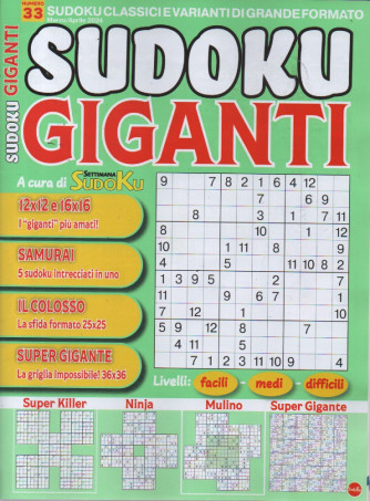 Sudoku giganti - n. 33 -marzo - aprile  2024  - bimestrale