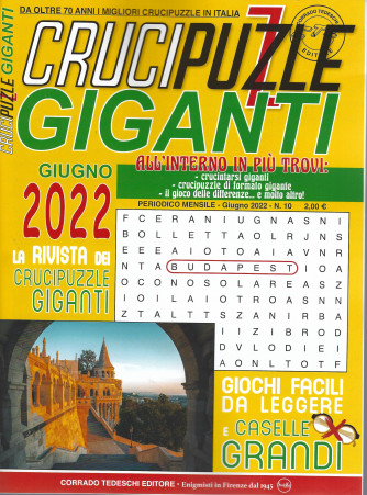 Crucipuzzle giganti - n. 10  - mensile -giugno   2022