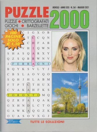 Puzzle 2000 - n. 361 - mensile -maggio   2021 - 100 pagine
