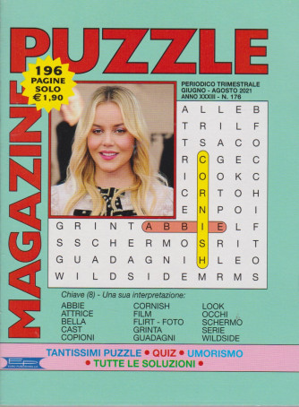 Puzzle Magazine - n. 176 - trimestrale - giugno - agosto  2021 - 196 pagine