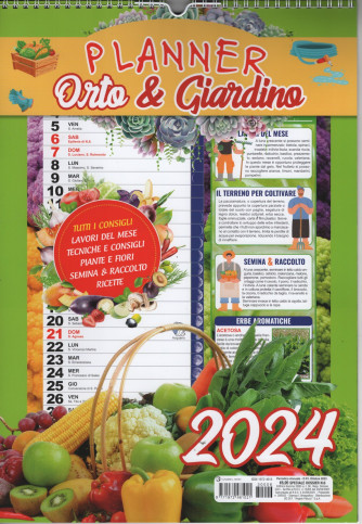 Calendario 2024 Planner Orto & Giardino cm. 29 x 42 c/spirale