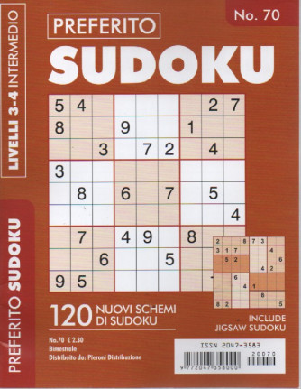 Preferito Sudoku - n. 70 - livelli 3-4 intermedio - bimestrale