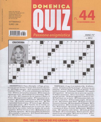 Domenica Quiz - Uscita n.52 - 4 Novembre 2025 - Settimanale