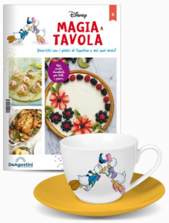Disney Magia a Tavola - Magazine + Tazza con piattino giallo - Paperino e Paperina - Uscita n.8 - 10 Aprile 2025 - Quattordicinale