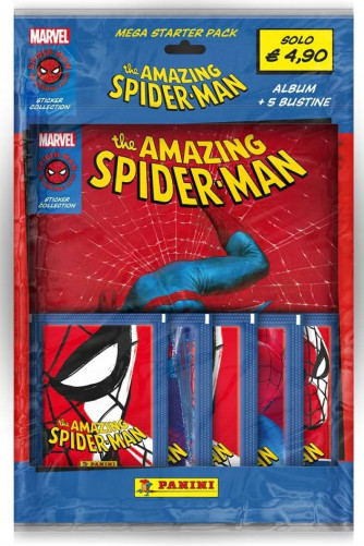 Starter Pack Spider-Man 60th Anniversary - Album + 5 bustine di figurine e card