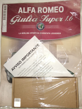 Costruisci La Leggendaria Alfa Romeo Giulia Super 1.6 - 54 Uscita - settimanale- 13/03/2024