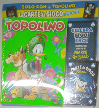 Topolino Uscita n. 3586 + Mazzo carte illustrate da Marco Gervasio