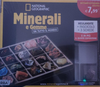 Minerali e Gemme da tutto il mondo - Heulandite + Fascicolo + 3 Schede + Quinto Espositore - n. 78