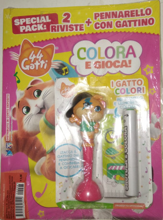 Special Pack - 44 Gatti - Colora e gioca! - 2 Riviste + Pennarello con Gattino