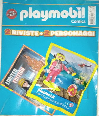 PLAYMOBIL COMICS - (ristampa) 2 riviste + 2 personaggi 3D