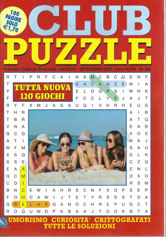 Club Puzzle - n. 289 - bimestrale - agosto - settembre  2022 - 100 pagine