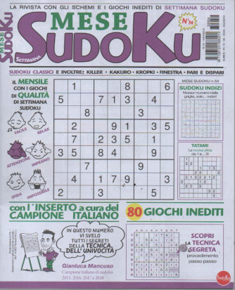 Mese sudoku - n. 54 - mensile - 10/8/2023