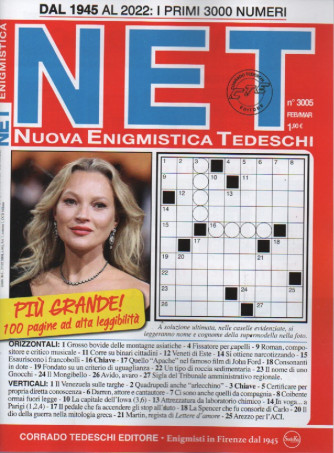 N.E.T. Nuova Enigmistica Tedeschi - n. 3005 -febbraio - marzo  2023    - bimestrale