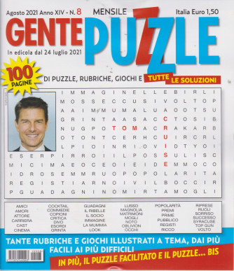 Gente puzzle - n. 8 - agosto  2021 - mensile - 100 pagine